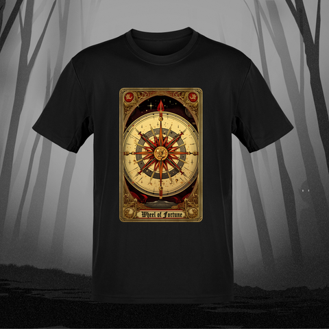 Death and Divine Wheel of Fortune Tarot T-Shirt