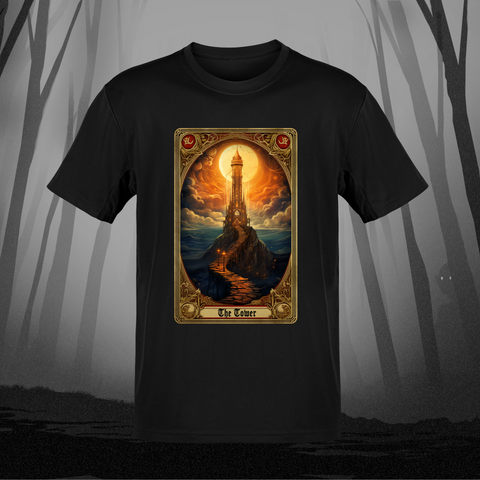 Death and Divine The Tower Tarot T-Shirt