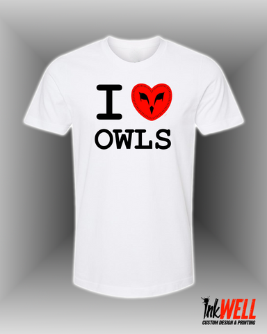 I Heart Owls Graphic Design T-Shirt O.W.L.S