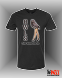 Burlesque Owls Graphic Design T-Shirt O.W.L.S