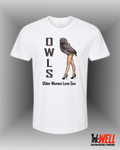 Burlesque Owls Graphic Design T-Shirt O.W.L.S